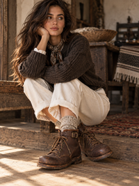 1930s leather ski boots | women's 9