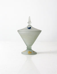 1930s satin glass covered candy dish