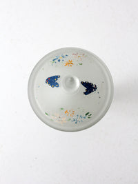 1930s satin glass covered candy dish