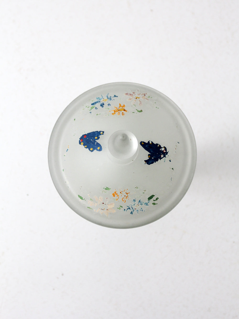 1930s satin glass covered candy dish