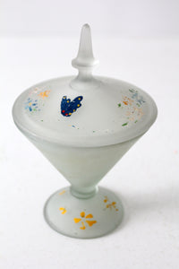 1930s satin glass covered candy dish