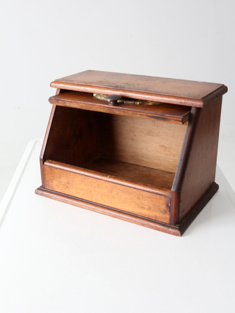 vintage wooden bread box