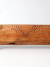 vintage hand carved footed wood bowl