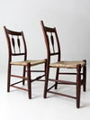 antique rush dining seat chairs pair