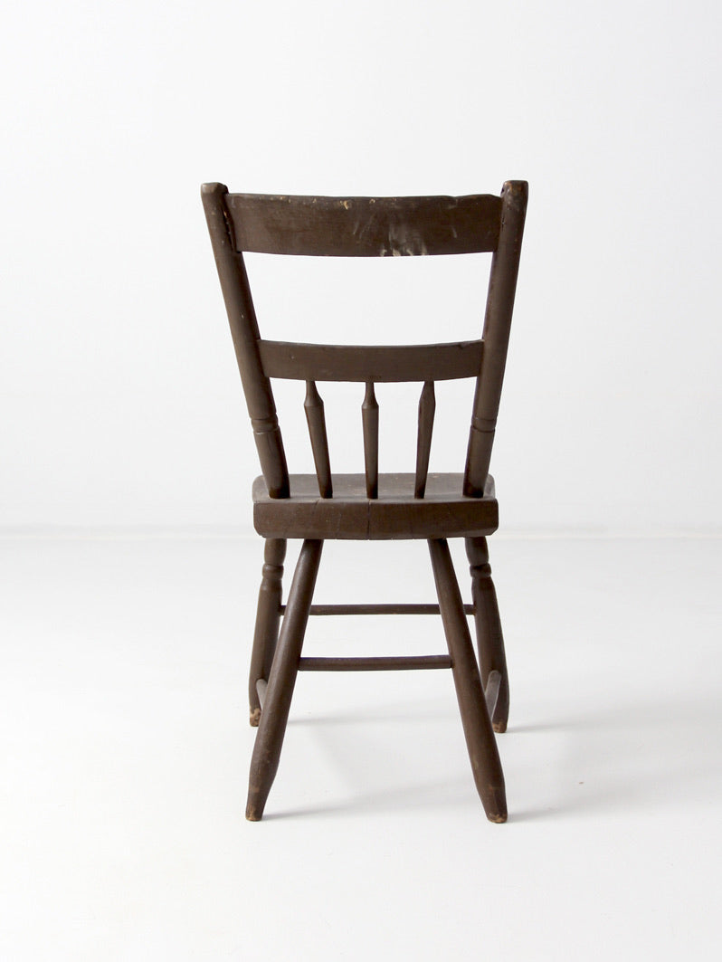 antique primitive plank seat chair