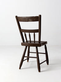antique primitive plank seat chair