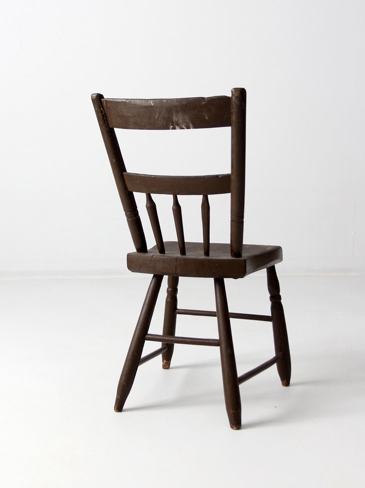 antique primitive plank seat chair