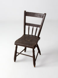 antique primitive plank seat chair