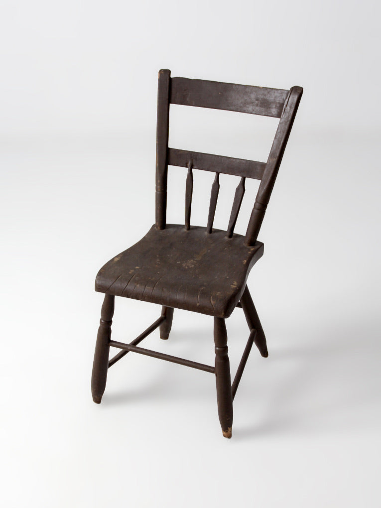 antique primitive plank seat chair