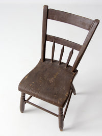 antique primitive plank seat chair