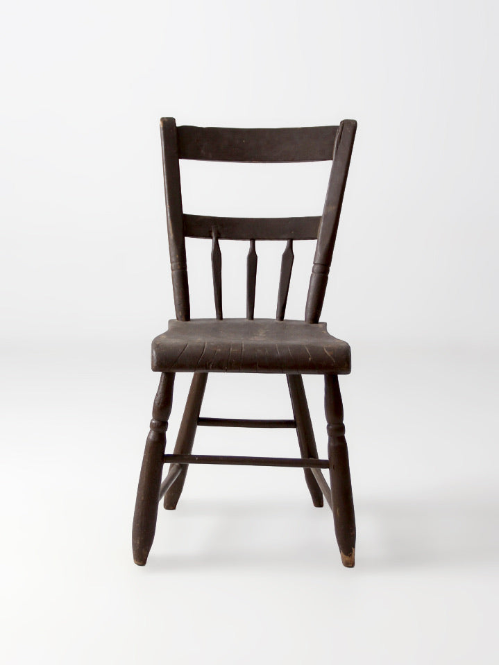 antique primitive plank seat chair