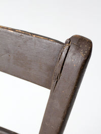 antique primitive plank seat chair