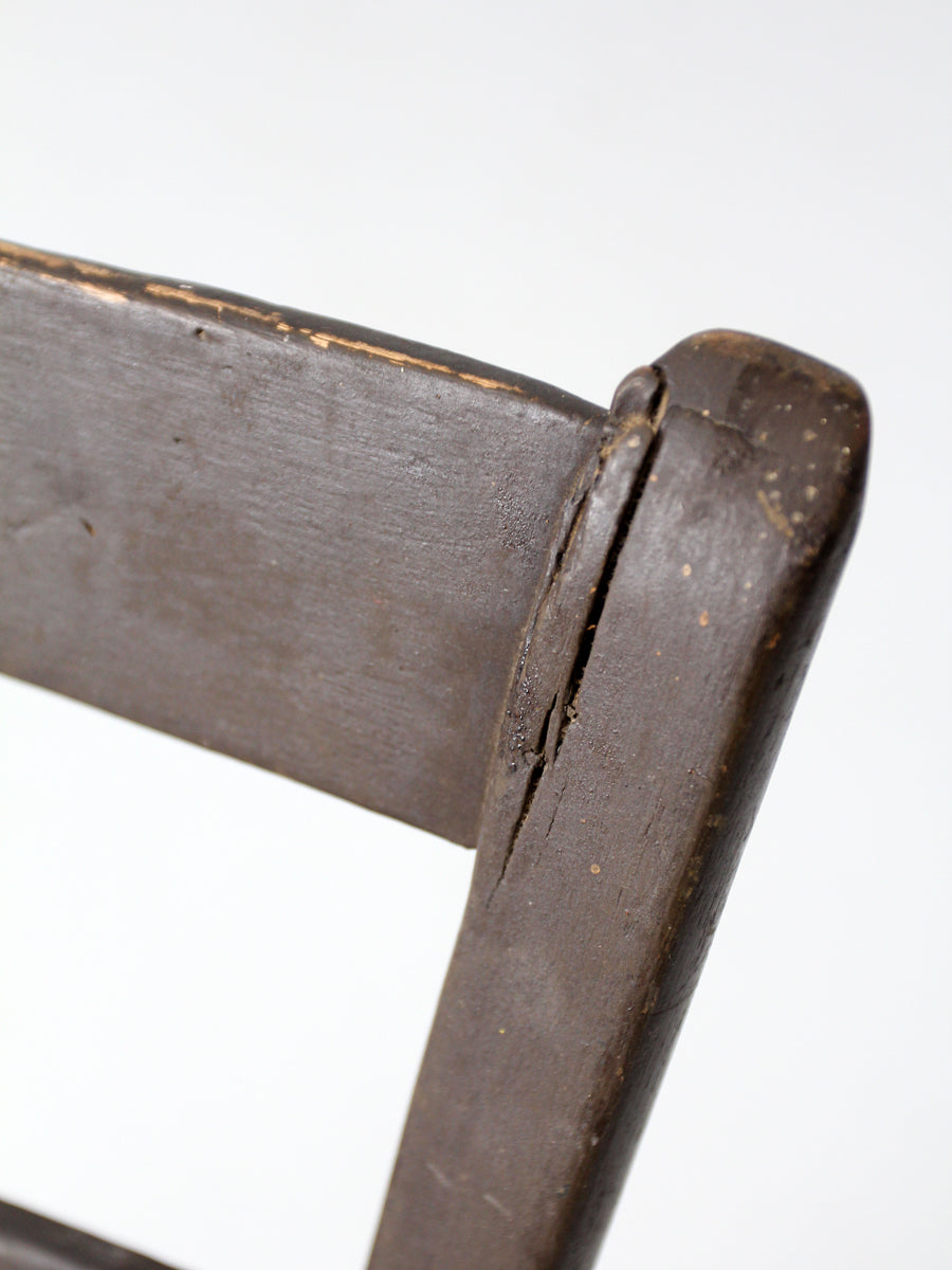 antique primitive plank seat chair