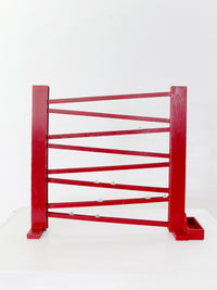 mid-century red wooden marble run toy