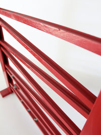mid-century red wooden marble run toy