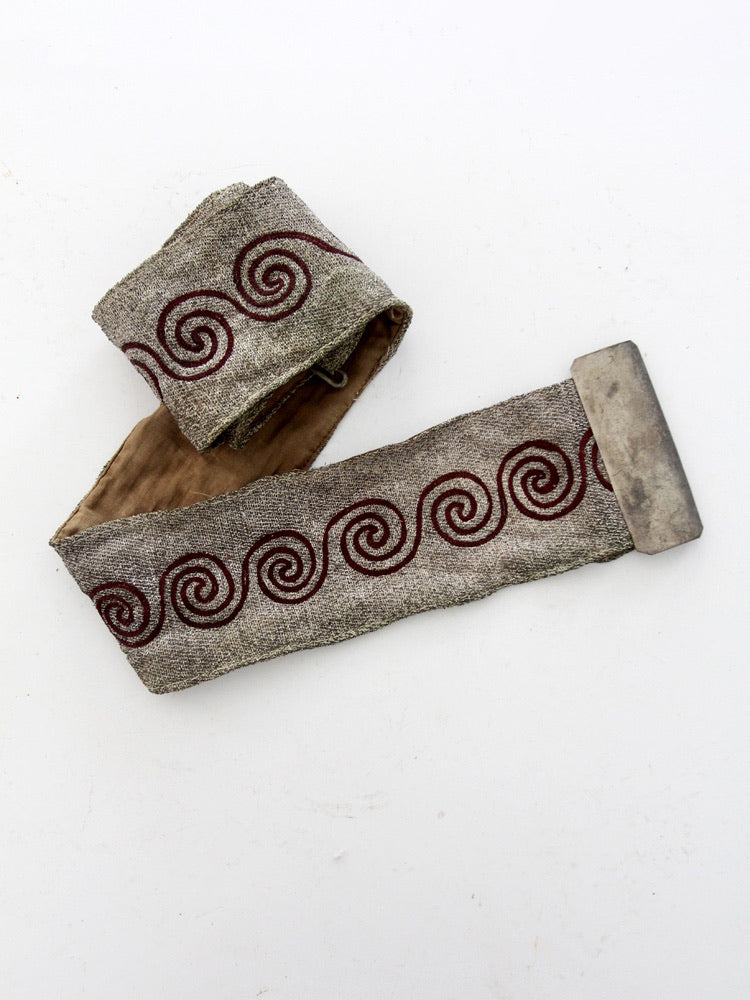 early 20th century ceremonial fraternal sash belt