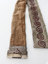 early 20th century ceremonial fraternal sash belt