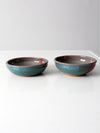 vintage studio pottery bowls pair