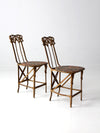 antique Art Nouveau cast iron chairs