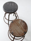 mid century industrial stools pair