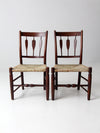 antique rush dining seat chairs pair