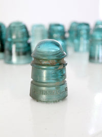antique Hemingray No. 12 aqua glass telephone insulator