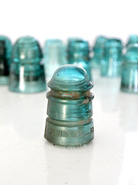 antique Hemingray No. 12 aqua glass telephone insulator