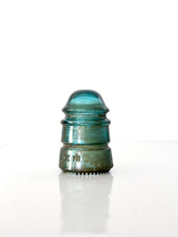 antique Hemingray No. 12 aqua glass telephone insulator