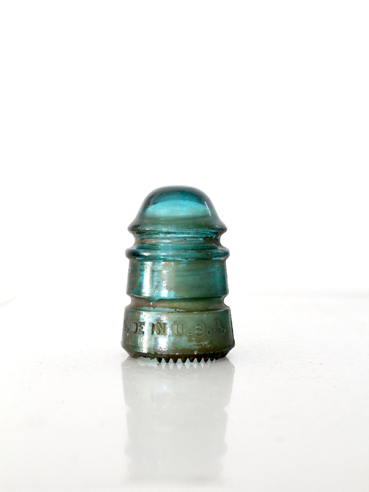 antique Hemingray No. 12 aqua glass telephone insulator