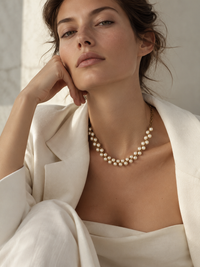mid-century faux pearl and gold-tone necklace