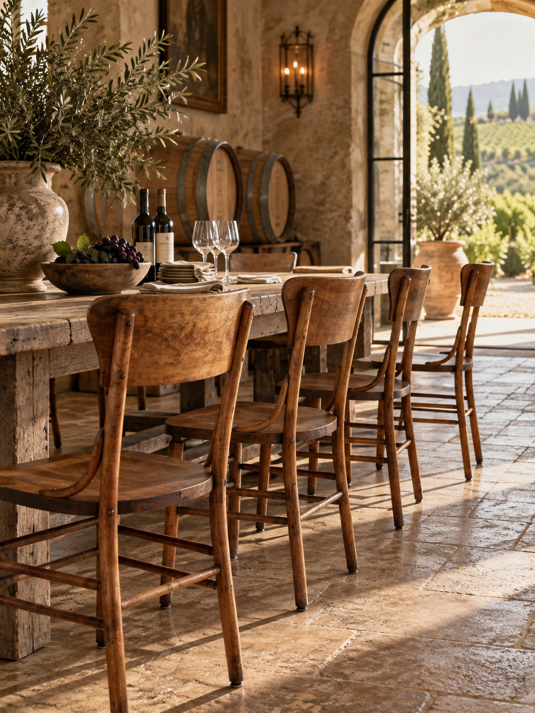 set of four antique Crocker bentwood dining chairs