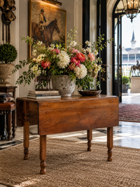 antique American country drop leaf table