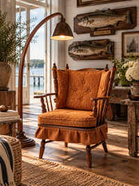 mid-century Colonial Revival spring rocking chair