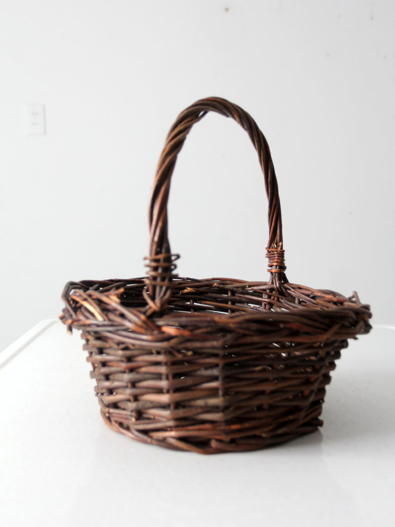 vintage wicker handle basket