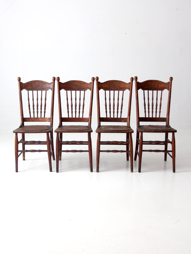 antique pressed back dining chairs set of 4