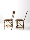 antique Art Nouveau cast iron chairs