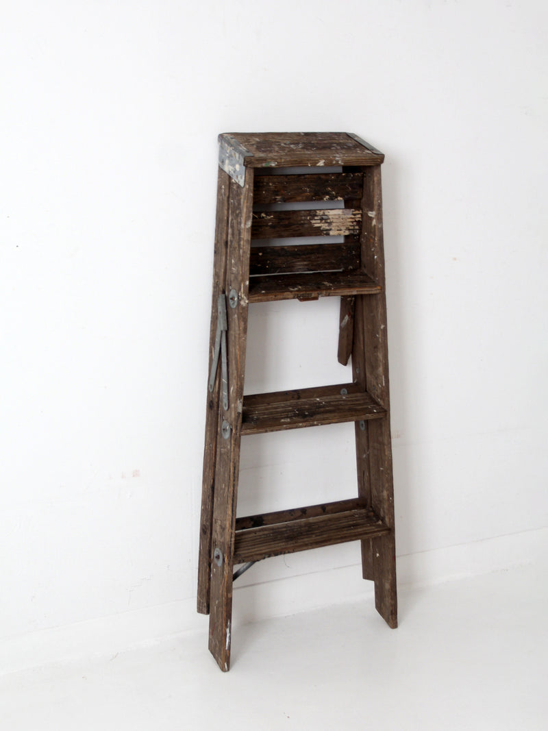 vintage painter's wooden folding ladder