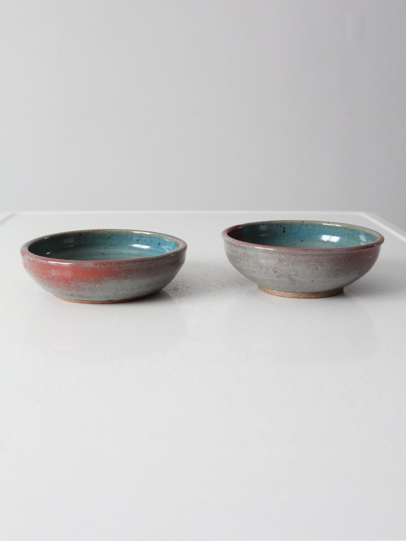 vintage studio pottery bowls pair