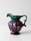 vintage Belgium majolica pitcher