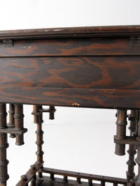 antique folk art spool table, 1935
