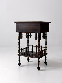 antique folk art spool table, 1935