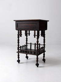 antique folk art spool table, 1935