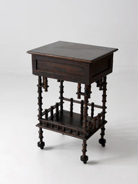 antique folk art spool table, 1935