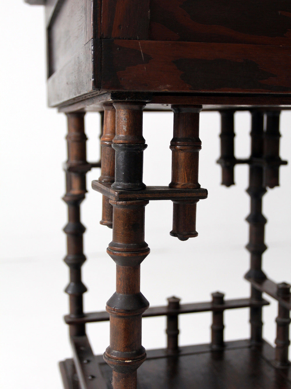 antique folk art spool table, 1935