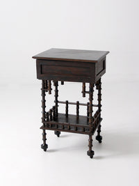 antique folk art spool table, 1935