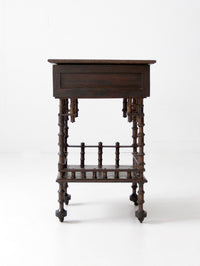 antique folk art spool table, 1935