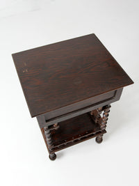 antique folk art spool table, 1935