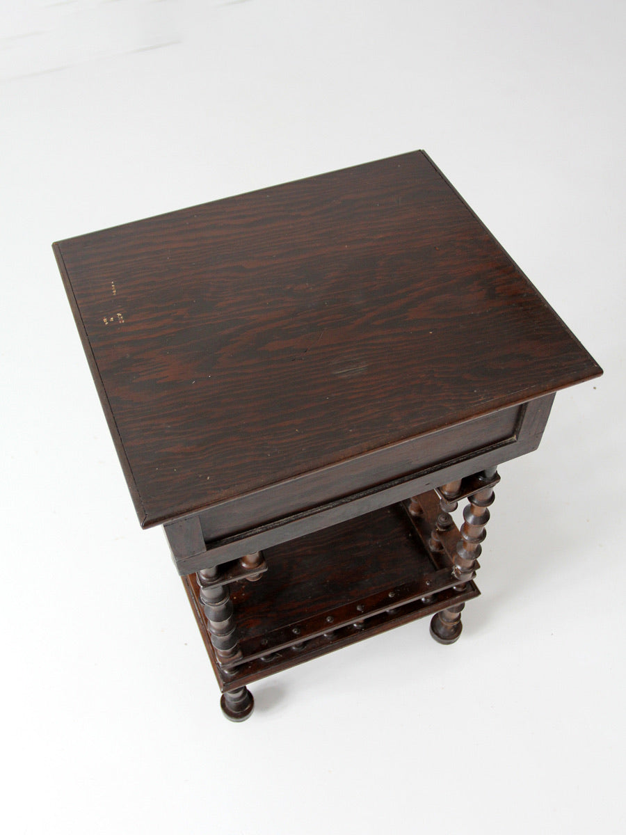 antique folk art spool table, 1935