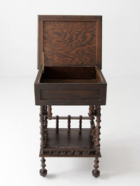 antique folk art spool table, 1935