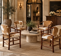 vintage Old Hickory hair on hide armchairs | set of four